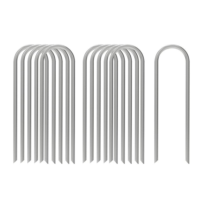 AAGUT 100x Metal Garden Stakes Tent Drip Line Irrigation Stakes,12 Inch Round Top Yard Chicken Wire Staples,Soaker Hose Tubing Spikes Landscape Fabric Staples, Sod Fence Lawn Ground Weed Barrier Pins - Image 1